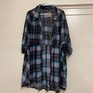 Torrid plaid cover up with tags